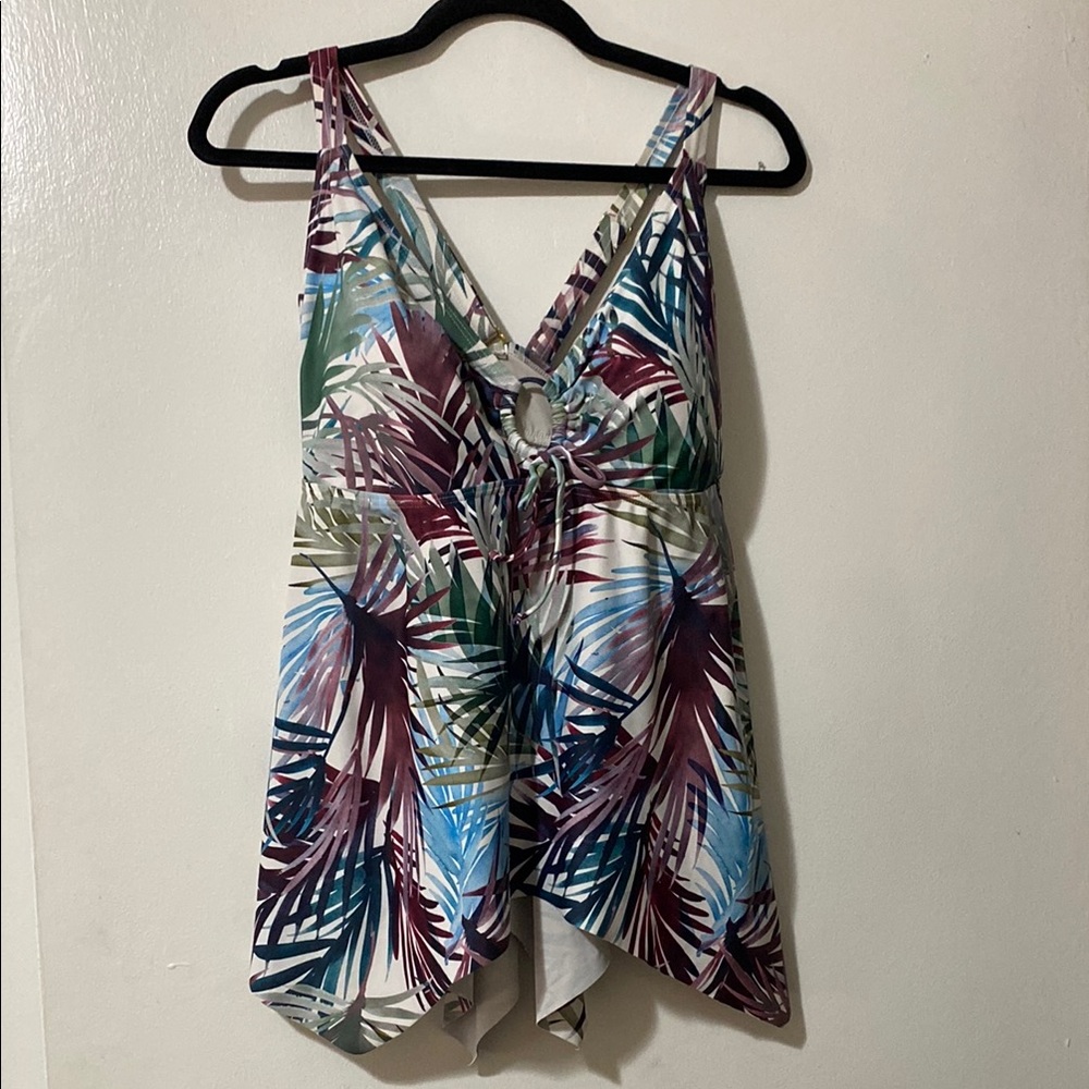 Swimsuits For All tropical handkerchief tankini top
